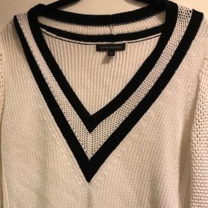 Banana Republic Black and White Varsity Sweater